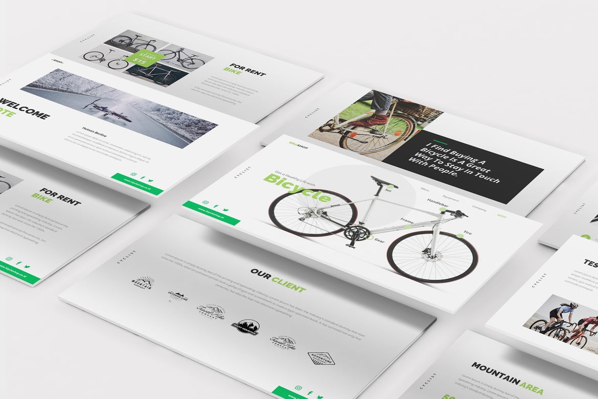 Template Presentasi Powerpoint Sepeda yang Menarik dan Profesional