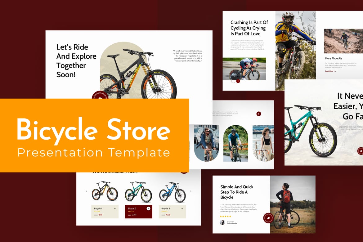 Template Powerpoint Toko Sepeda yang Modern dan Profesional