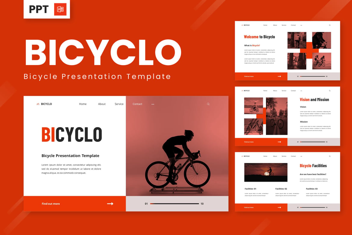 Template Presentasi Sepeda Bicyclo - Powerpoint yang Modern dan Menarik