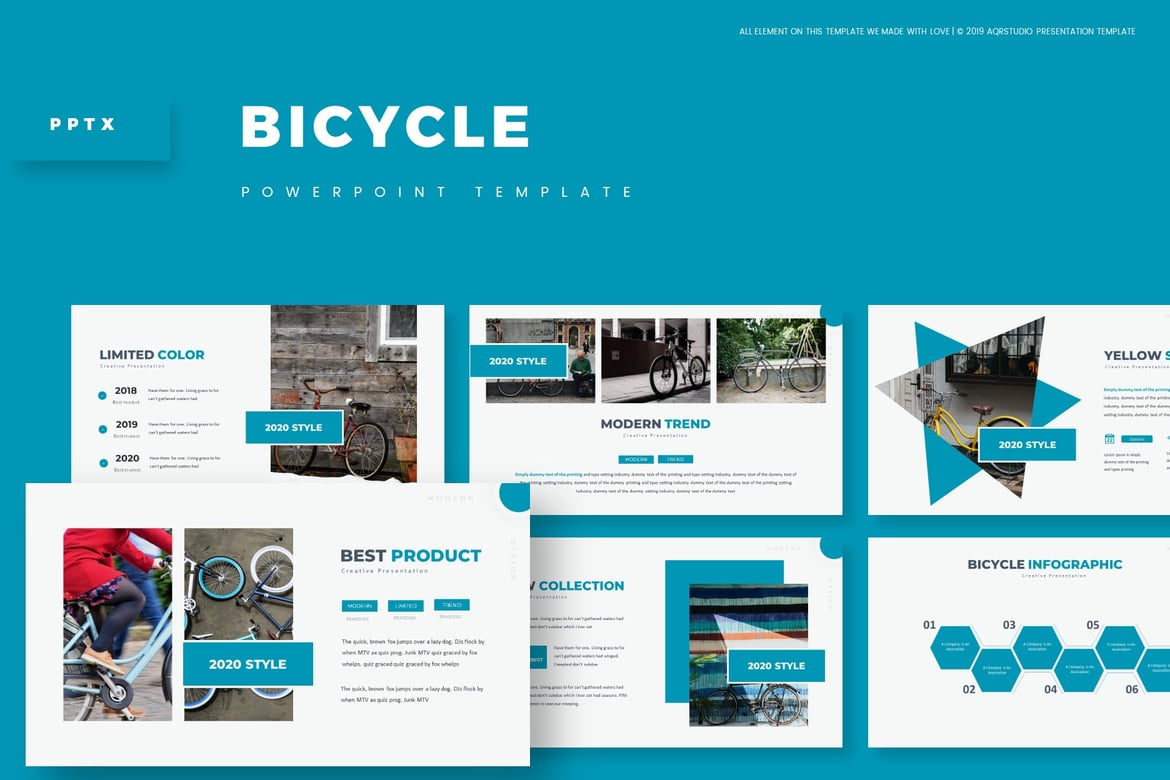Template Presentasi PowerPoint Sepeda yang Menarik dan Serbaguna