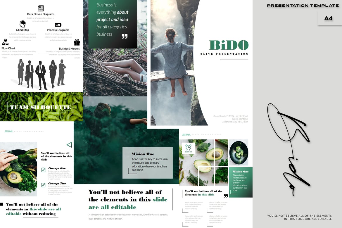 Template PowerPoint Bido - Desain A4 Kreatif dan Menarik
