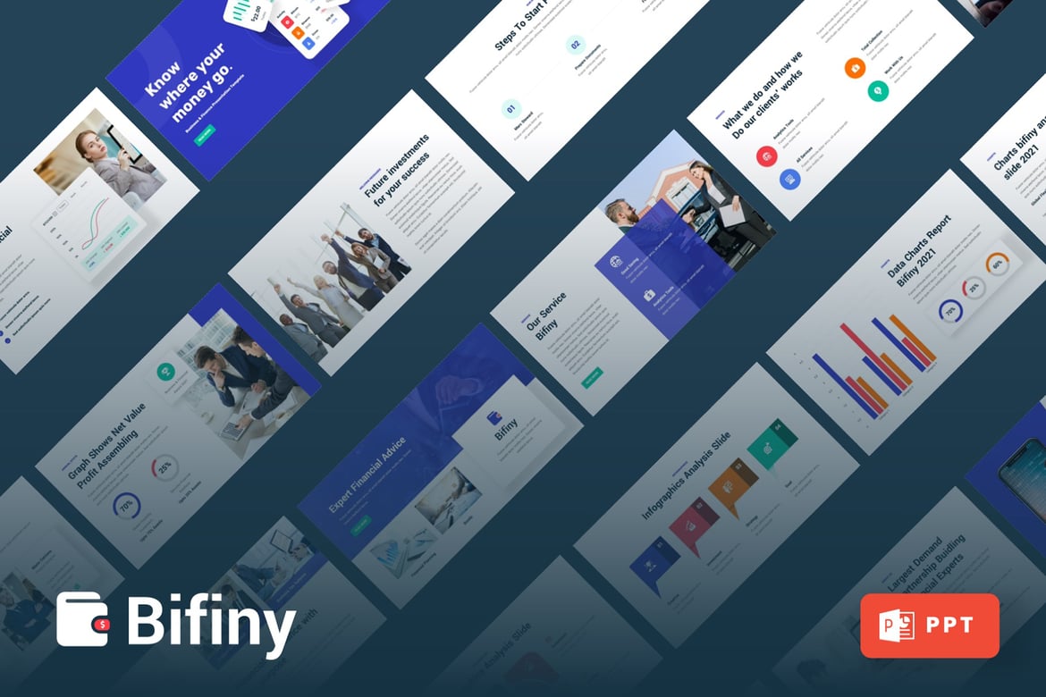 Template PowerPoint Bifiny untuk Bisnis & Keuangan yang Modern dan Profesional