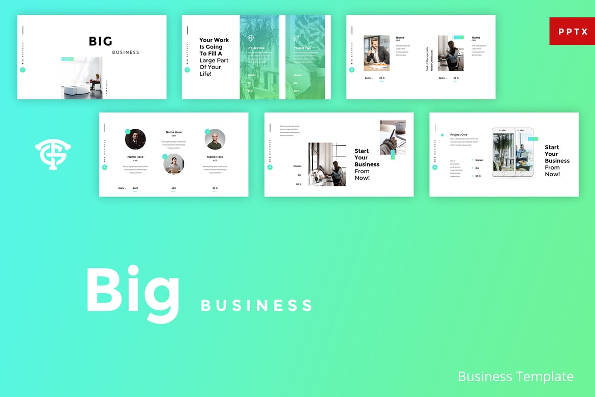 Template Presentasi PowerPoint - Big Business yang Kreatif dan Menarik