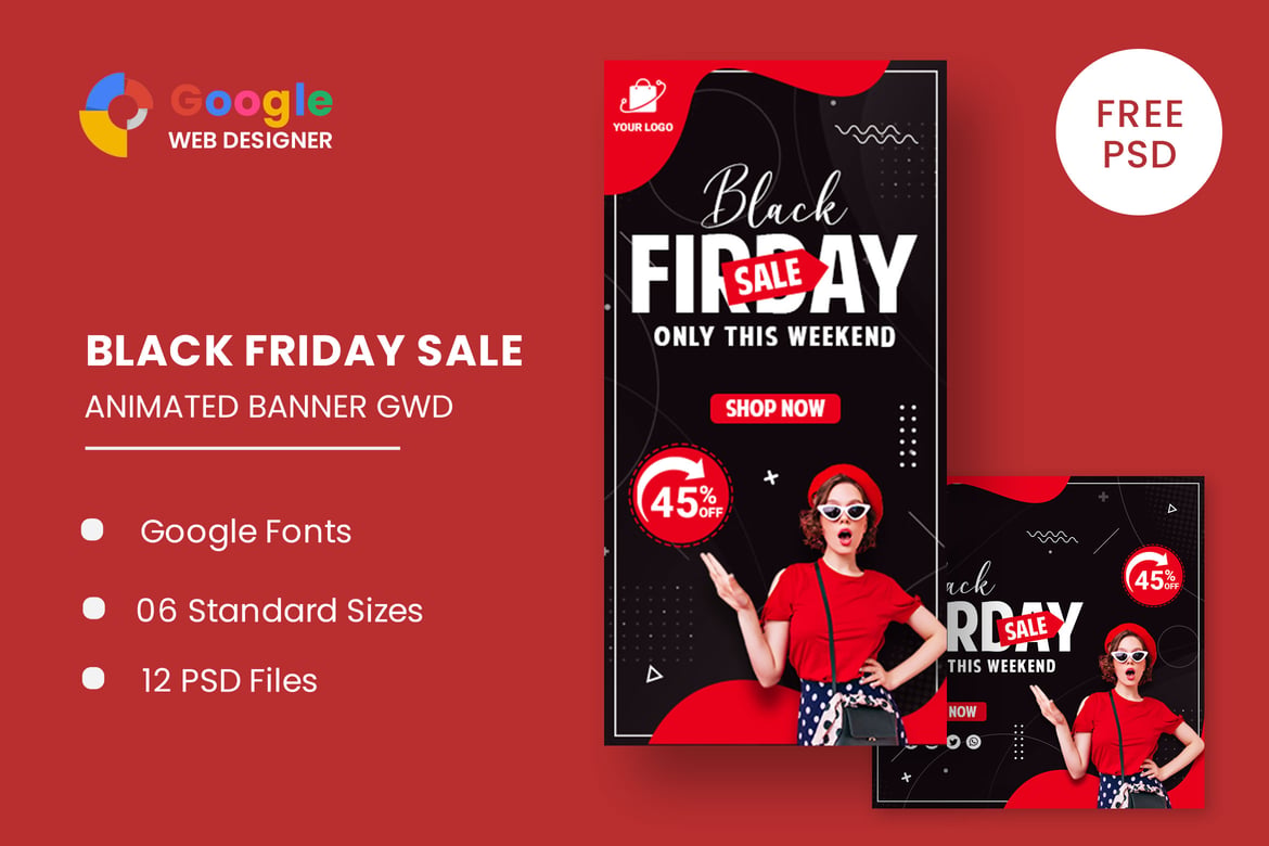 Diskon Besar Banner Iklan HTML5 Black Friday GWD