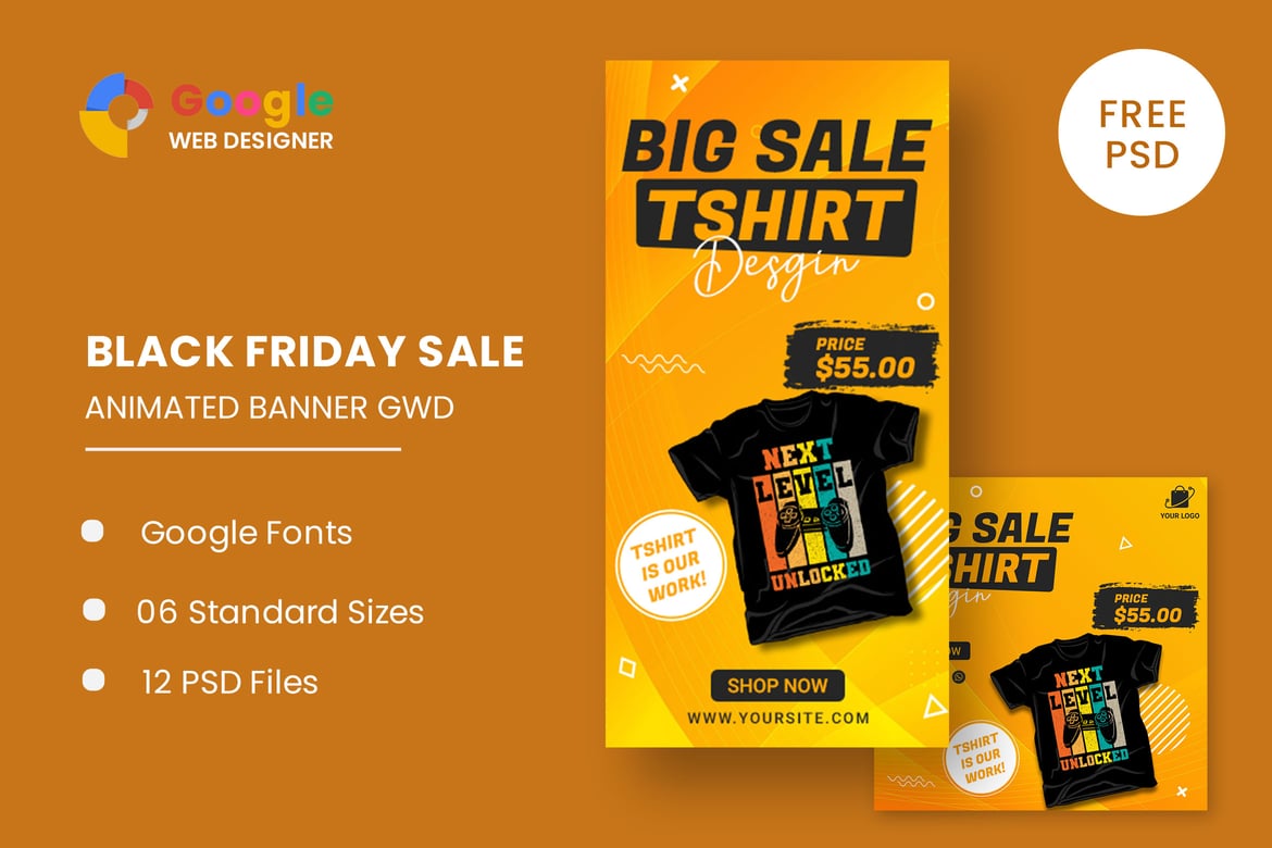 Templat Iklan Banner HTML5 untuk Penjualan Besar T-shirt