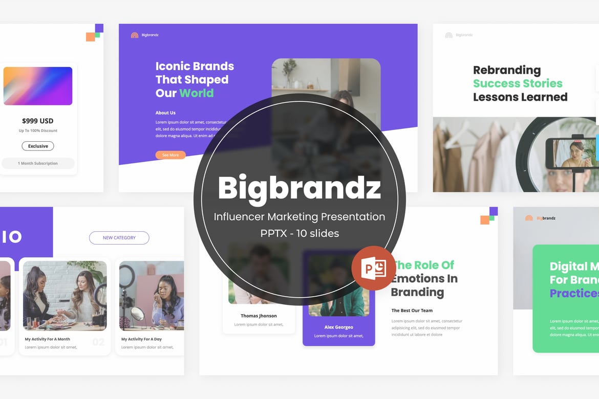 Template Presentasi PowerPoint Influencer Marketing dari Bigbrandz