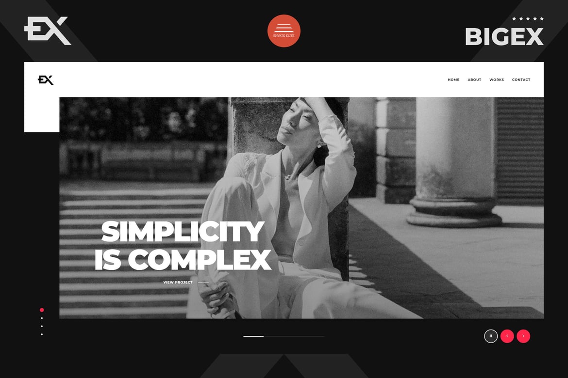 Bigex - Template Web Portofolio Kreatif yang Modern