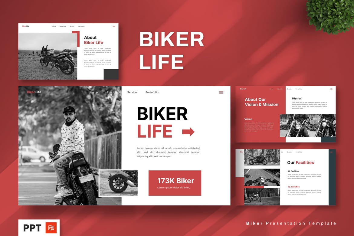 Template Presentasi Biker Life - PowerPoint yang Dinamis