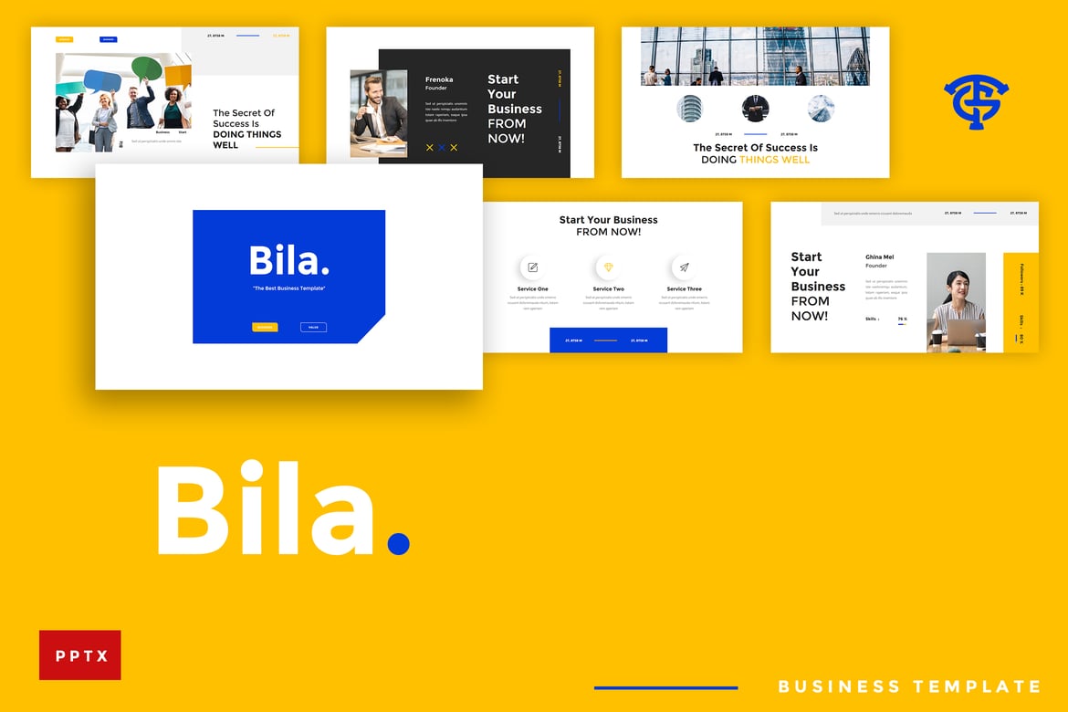 Template Presentasi PowerPoint Kreatif - Bila Business