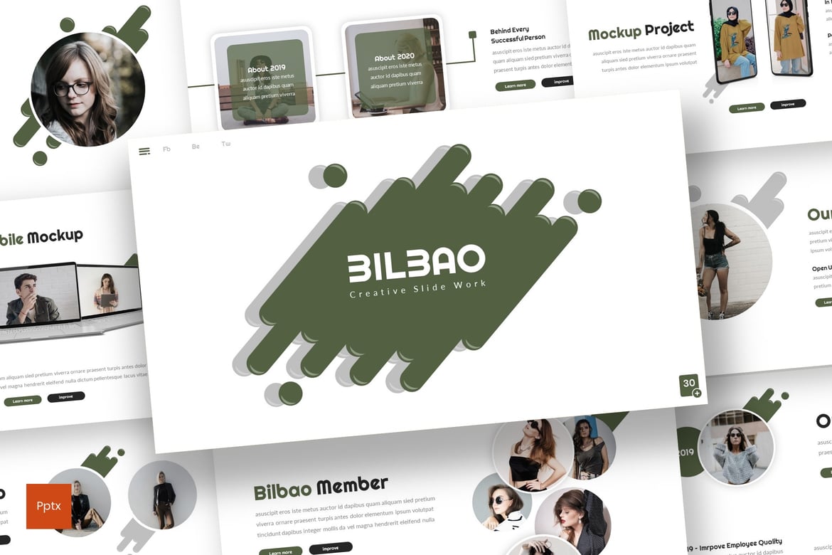 Bilbao - Template Powerpoint Kreatif dan Minimalis