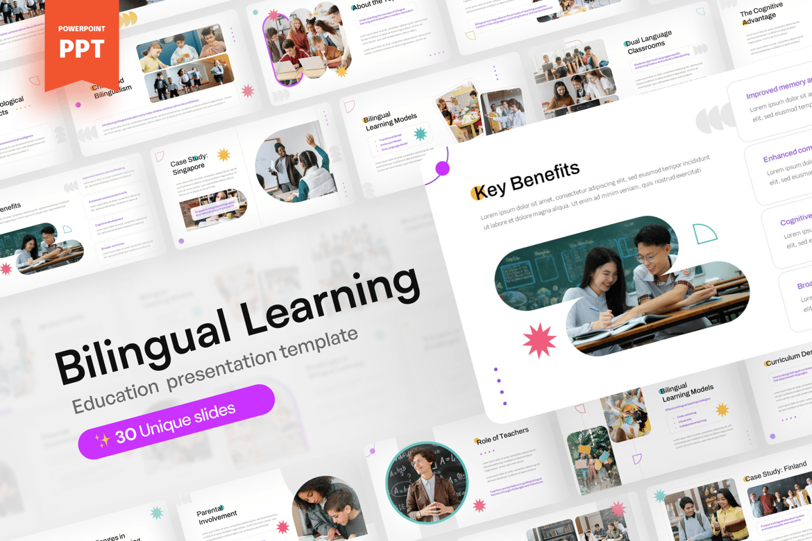 Template Presentasi Bilingual - Pembelajaran Dua Bahasa yang Efektif
