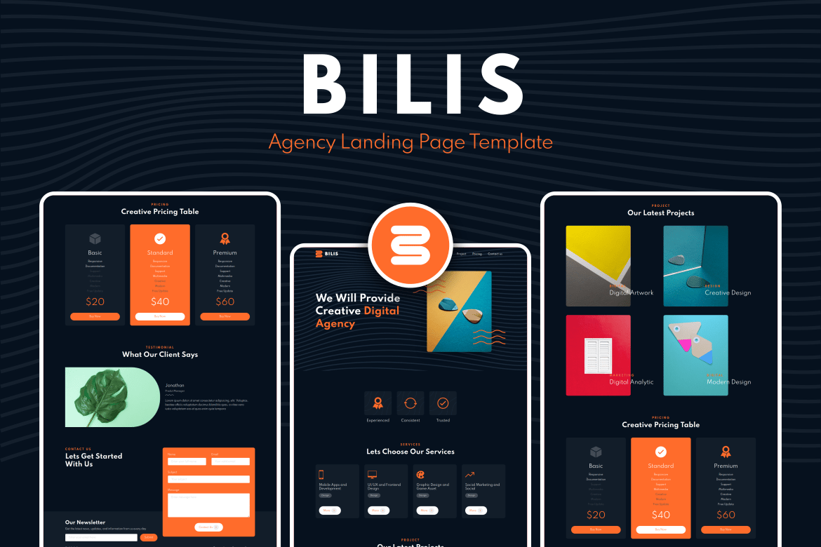 Bilis - Template Website Landing Page untuk Agensi yang Kreatif