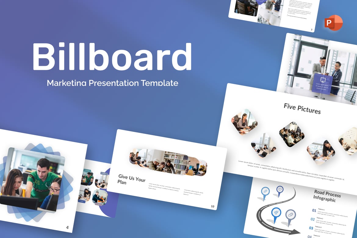 Template PowerPoint Pemasaran Billboard yang Menarik dan Profesional