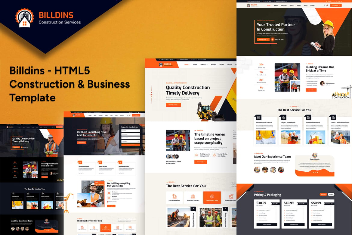 Billdins - Template Website Konstruksi & Bisnis Modern