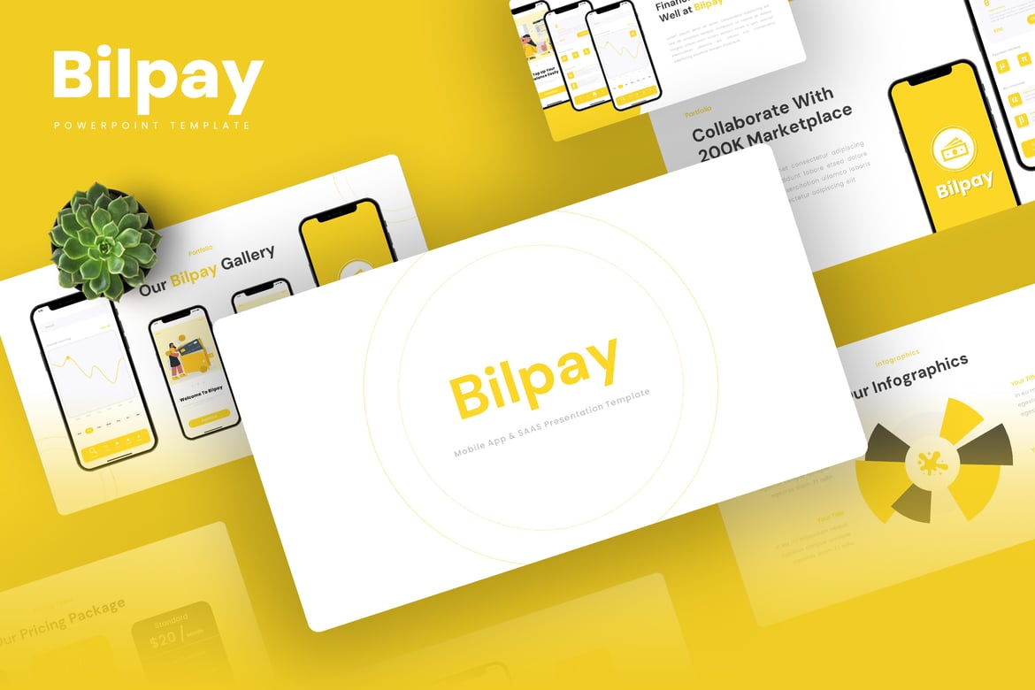 Template Presentasi PowerPoint Bilpay – Solusi untuk Aplikasi Mobile & SAAS