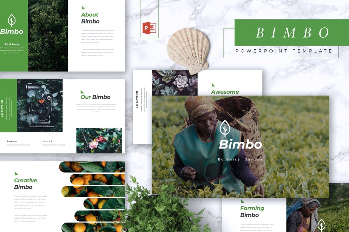 Template Presentasi PowerPoint BIMBO - Kekuatan Botani untuk Bisnis Anda