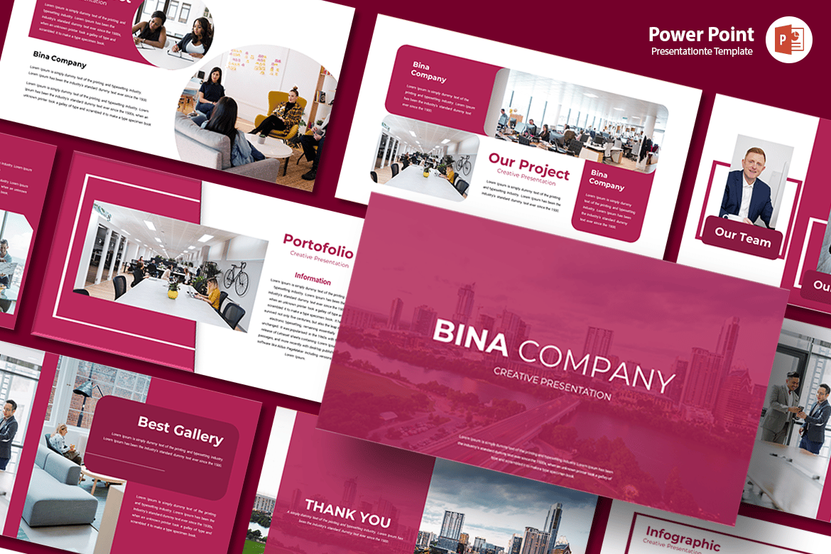 Template PowerPoint Bina Company - Solusi Presentasi Profesional