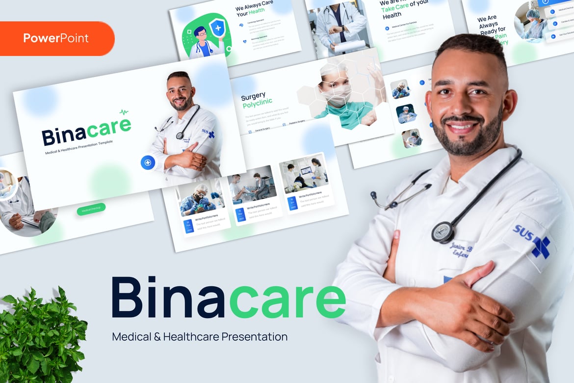 Template Presentasi Medis Binacare - PowerPoint Profesional untuk Kesehatan