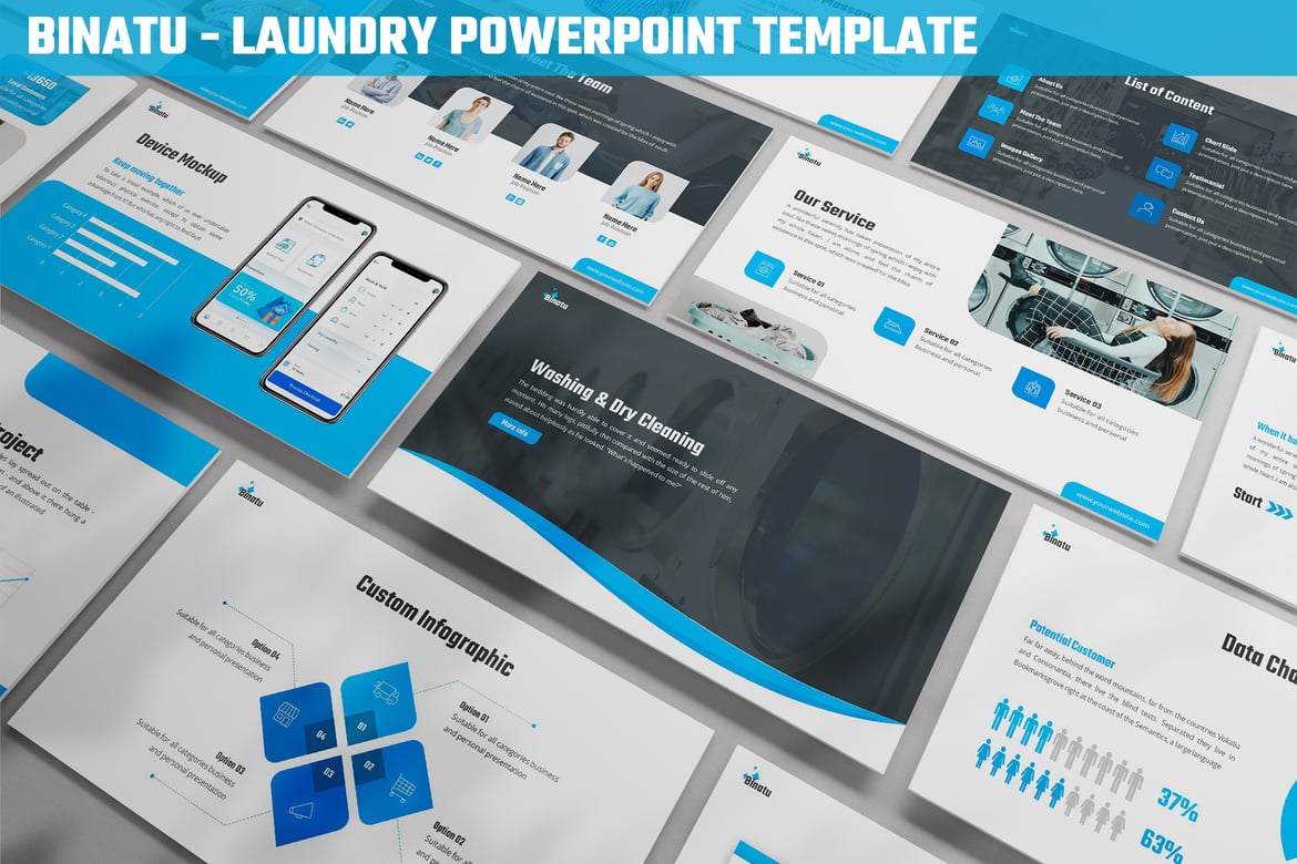 Template PowerPoint Binatu - Solusi Presentasi untuk Bisnis Laundry Anda