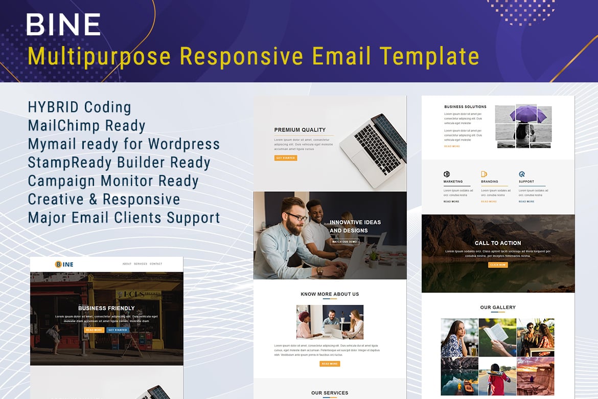 Bine - Template Email Responsif Serbaguna untuk Bisnis Anda
