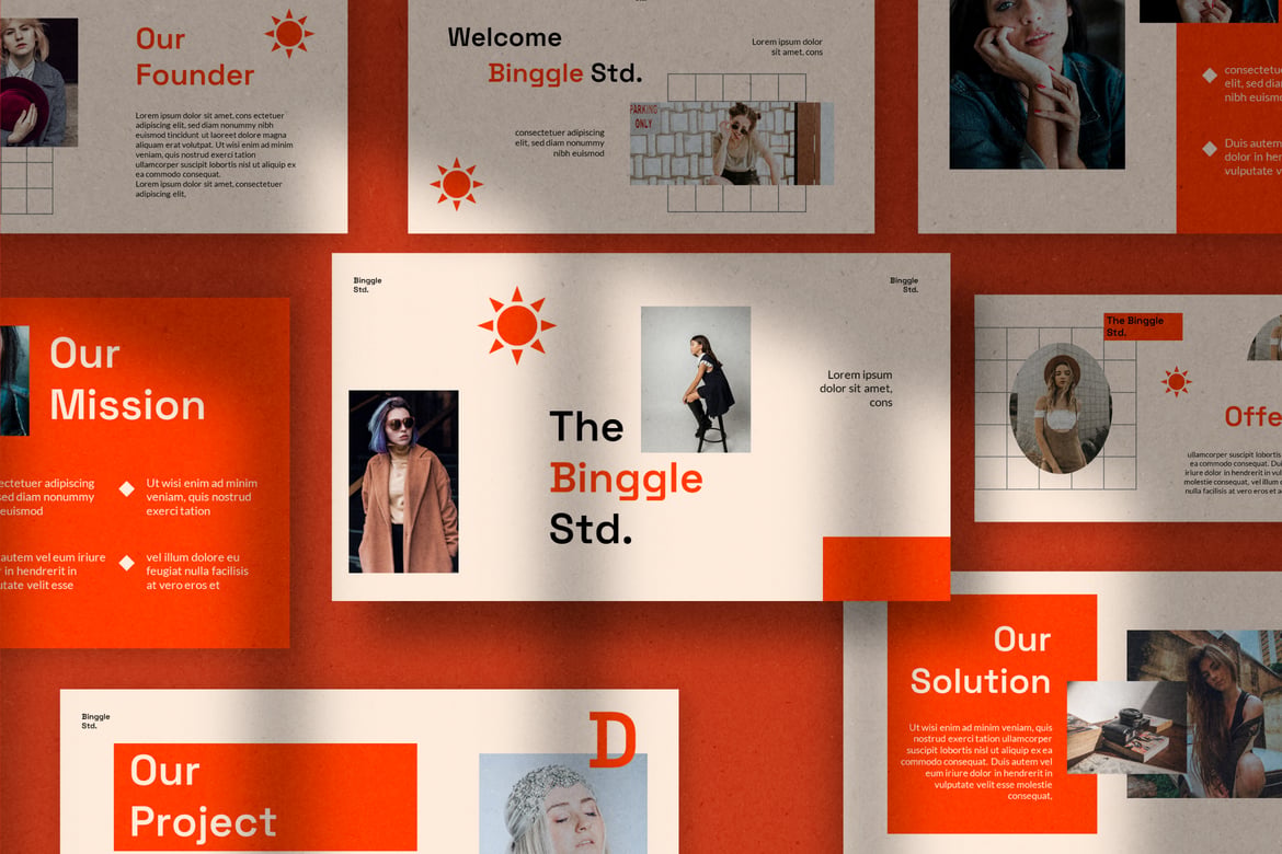 Template PowerPoint Binggle yang Modern dan Elegan