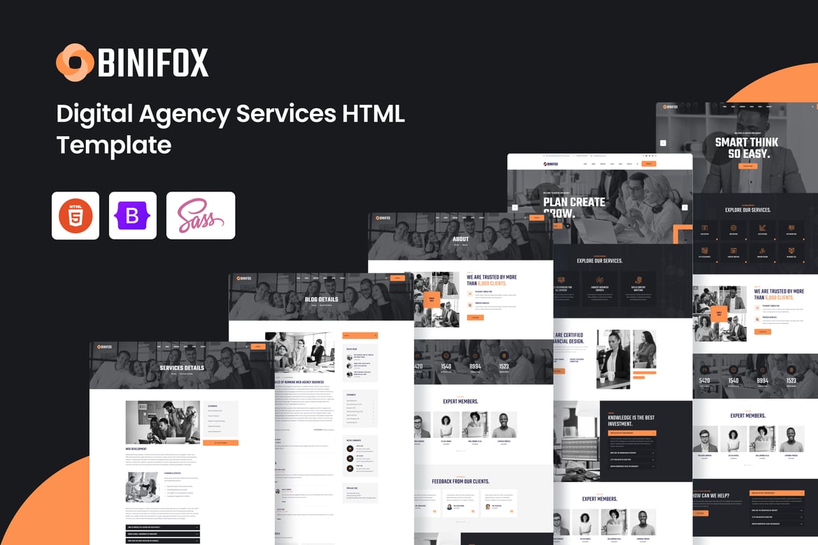 Binifox - Template Website Layanan Digital Modern dan Responsif