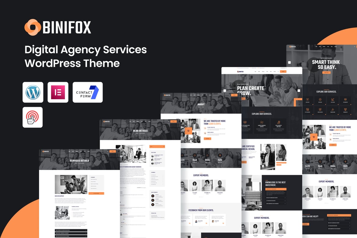 Binifox - Tema WordPress untuk Layanan Digital yang Modern dan Fleksibel