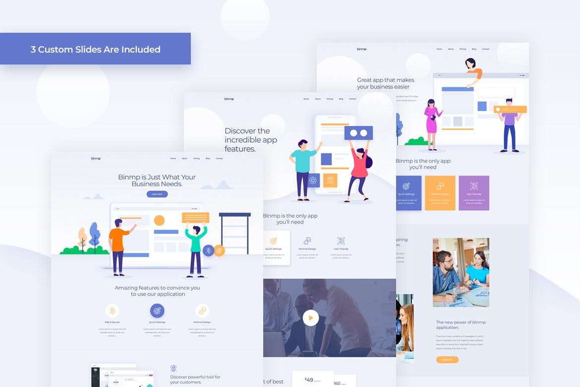 Binmp - Template HTML untuk Landing Page Aplikasi dan Software yang Menarik