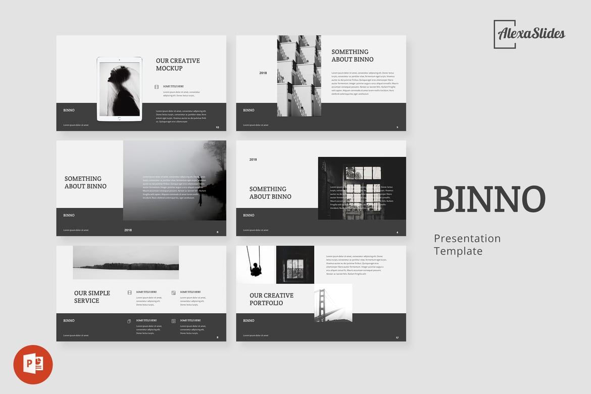 Template Presentasi Powerpoint Binno yang Kreatif dan Modern