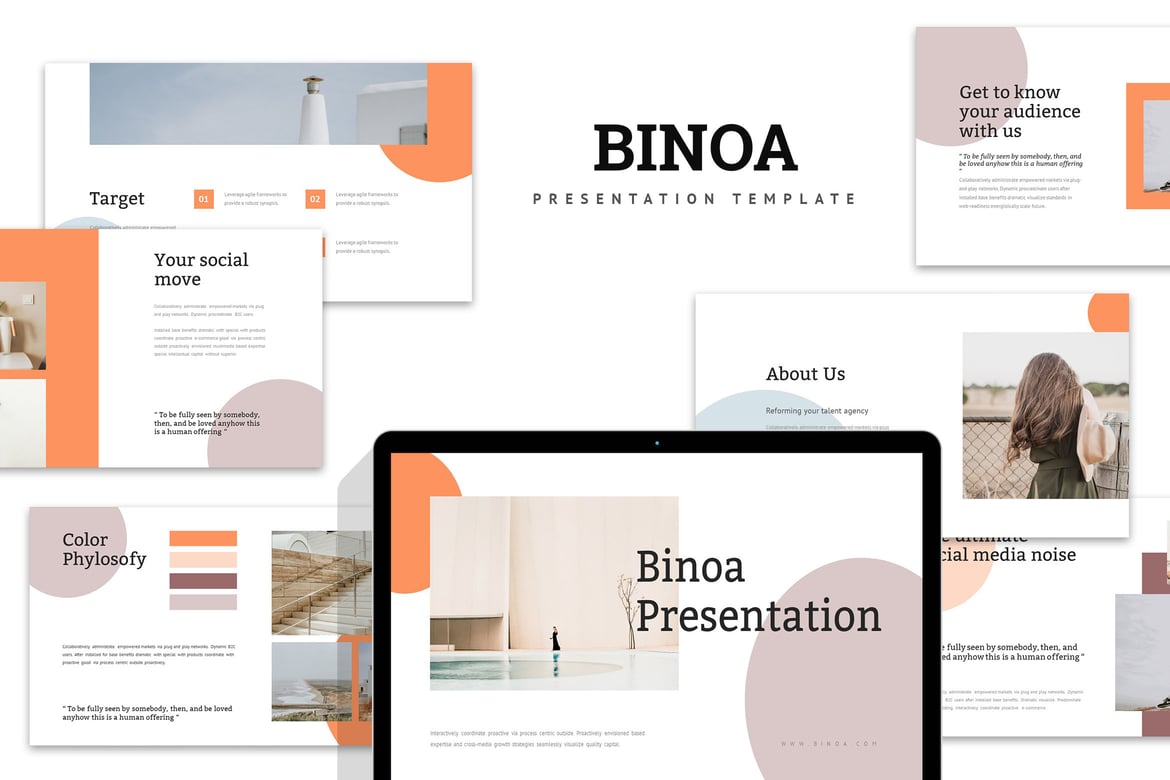 Binoa: Template Powerpoint Presentasi untuk Agensi yang Menarik
