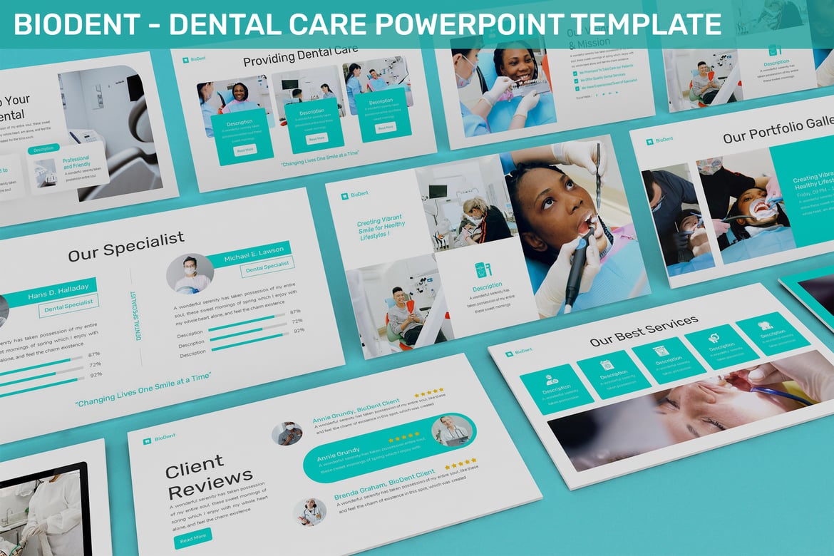 Template Powerpoint Biodent - Solusi Presentasi Perawatan Gigi Modern