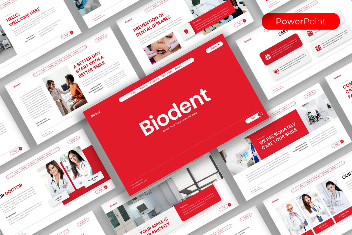 Template Presentasi Medis Biodent yang Menarik dan Profesional