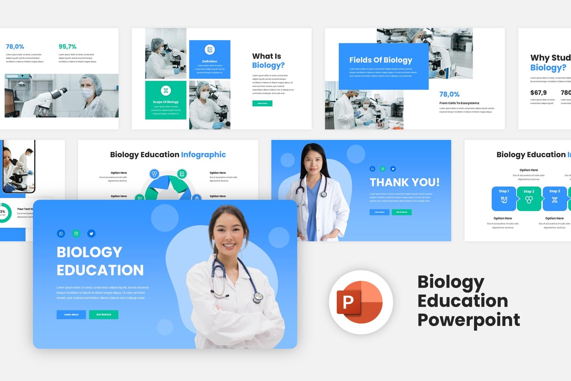 Template Presentasi PowerPoint Pendidikan Biologi Kreatif