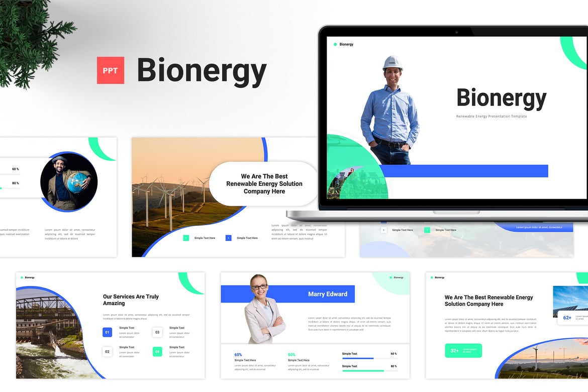 Template Presentasi Energi Terbarukan Bionergy yang Modern dan Kreatif