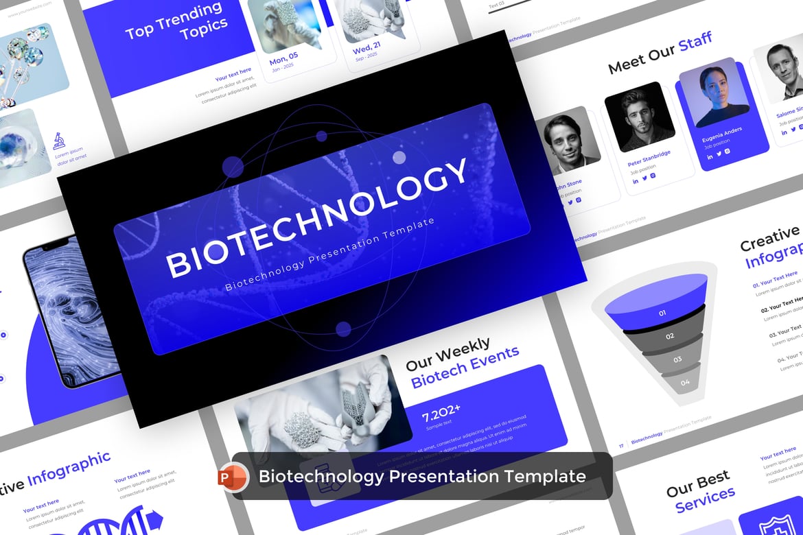 Template PowerPoint Bioteknologi yang Menarik dan Profesional