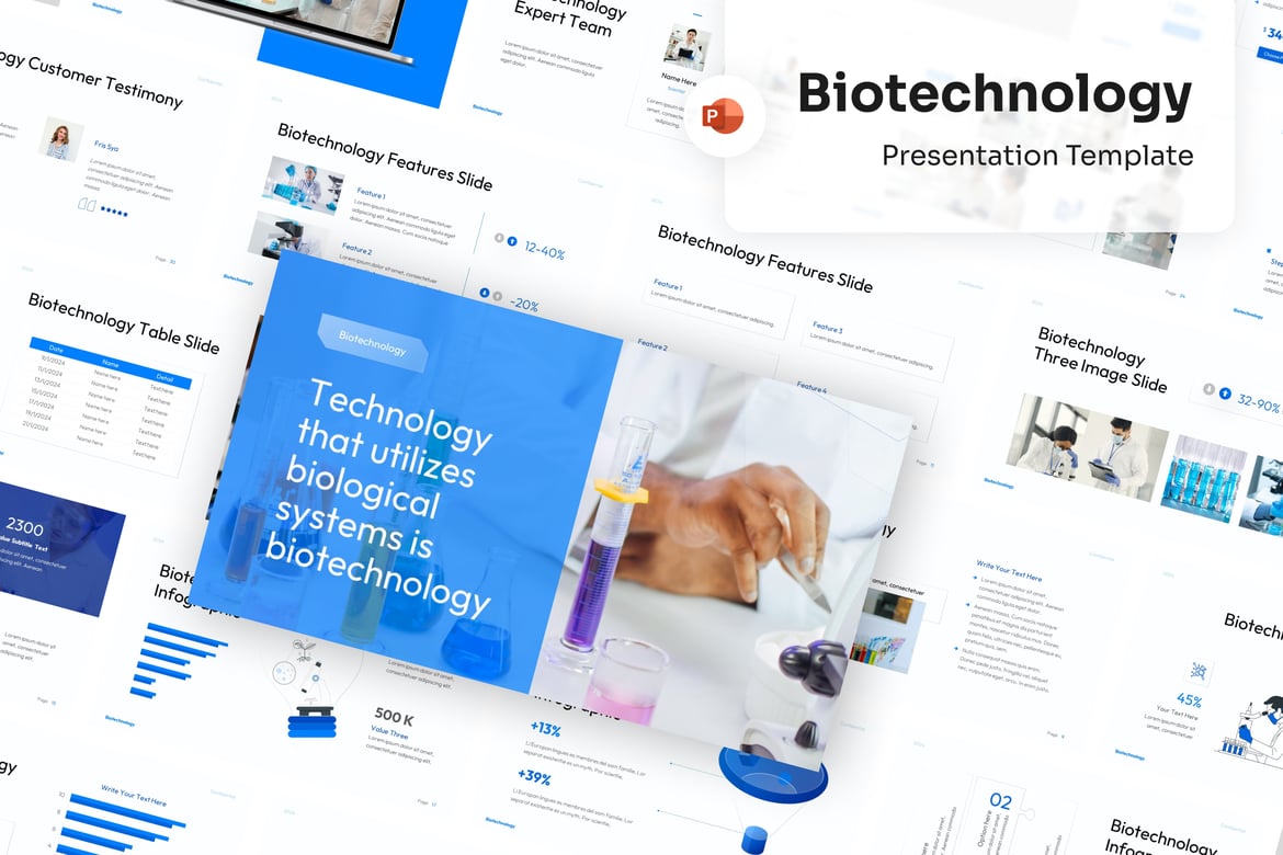Template PowerPoint Bioteknologi yang Menarik