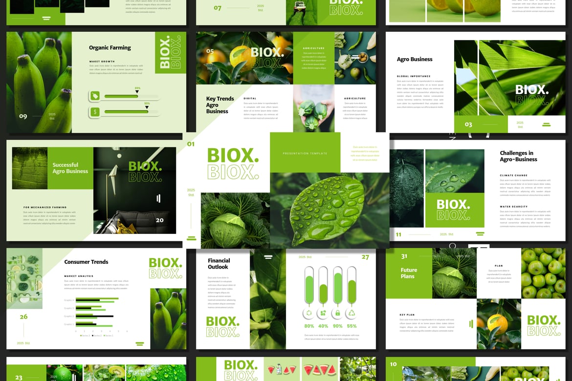 Template Presentasi PowerPoint Biox Agri Business yang Elegan dan Modern