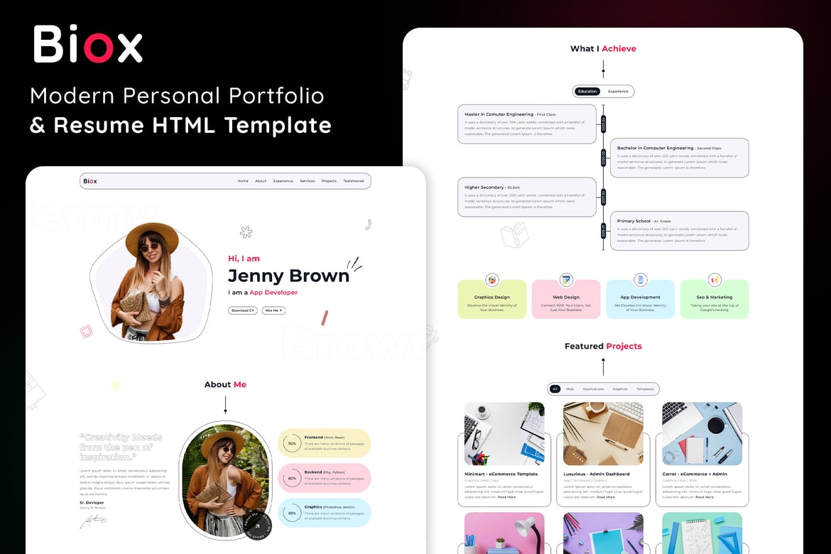 Biox - Template Website Portofolio Pribadi yang Modern