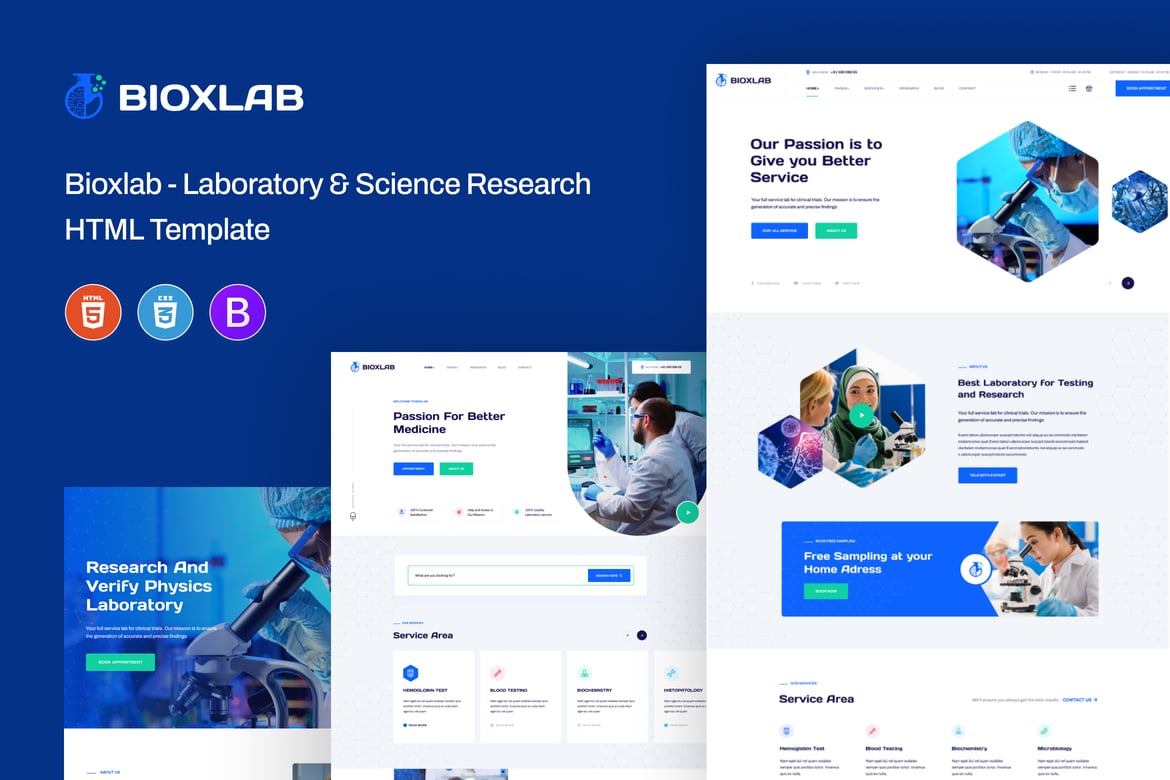 Bioxlab - Template Website Laboratorium dan Penelitian Modern