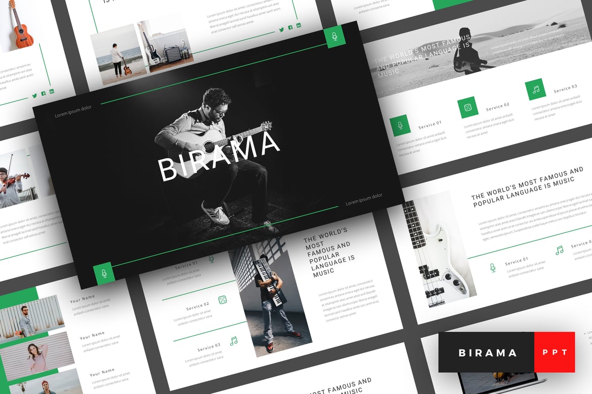 Template Presentasi Musik Birama - Kreatif dan Profesional