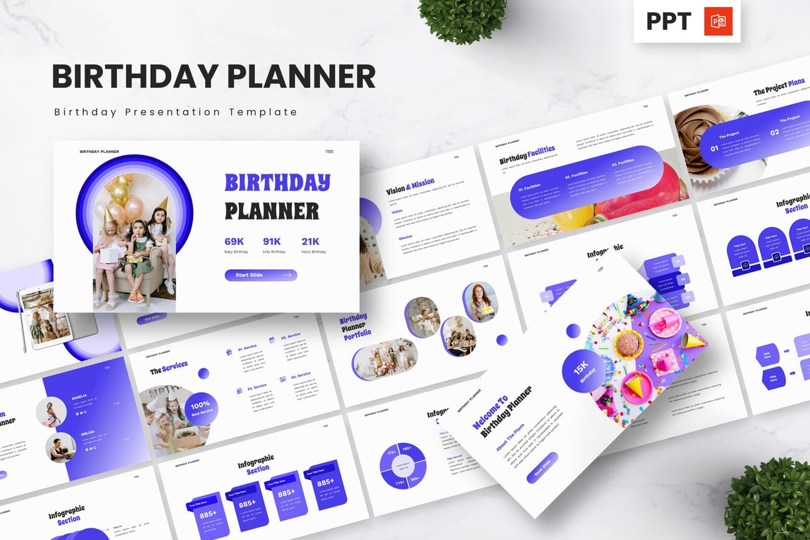 Template Powerpoint Ulang Tahun - Rencana Perayaan Anda