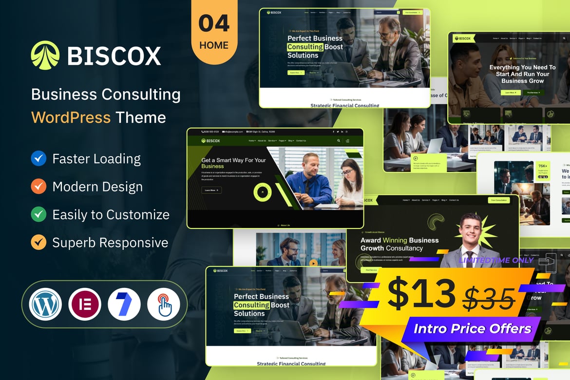 Biscox – Tema WordPress Konsultasi Bisnis yang Fleksibel dan Responsif