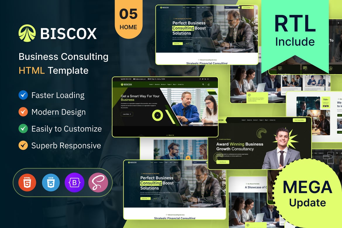 Biscox - Template Website Konsultasi Bisnis Profesional