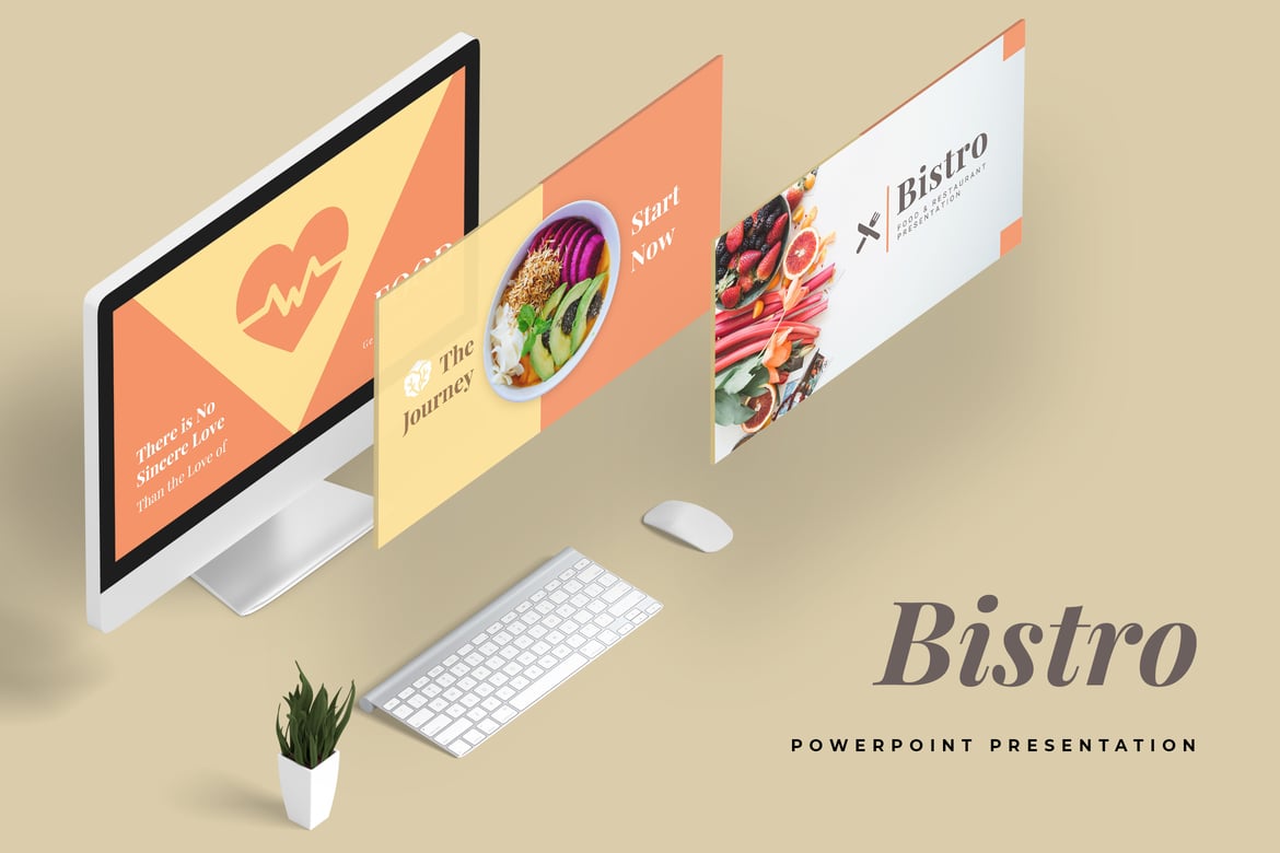 Template Powerpoint Presentasi Restoran Bistro yang Menarik