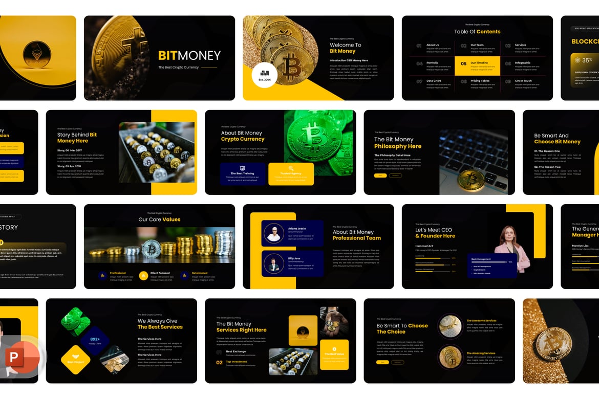 Template Powerpoint Bit - Presentasi Uang & Crypto yang Modern
