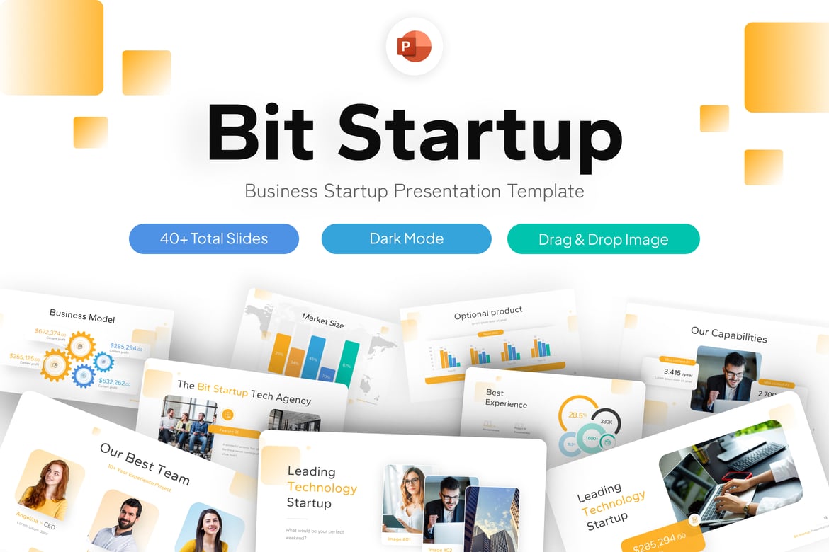 Template Presentasi Bisnis Modern Bit Startup yang Menarik