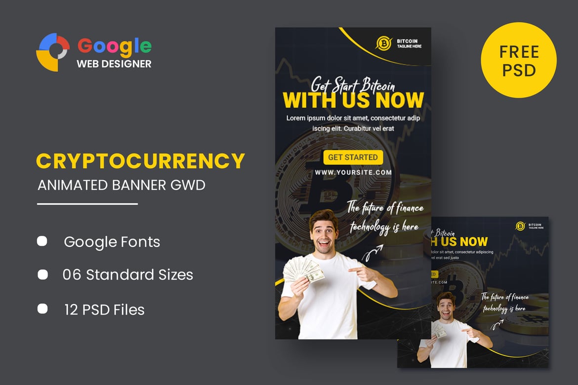 Template Website Banner Animasi Bitcoin untuk Bisnis Anda