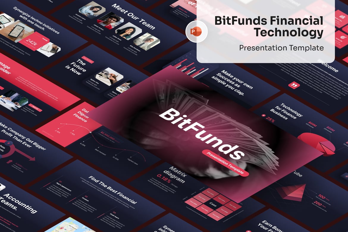 Template Presentasi Teknologi Keuangan BitFunds yang Mengesankan