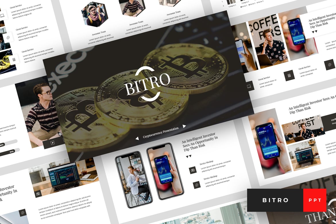 Bitro - Template PowerPoint Cryptocurrency Modern dan Profesional