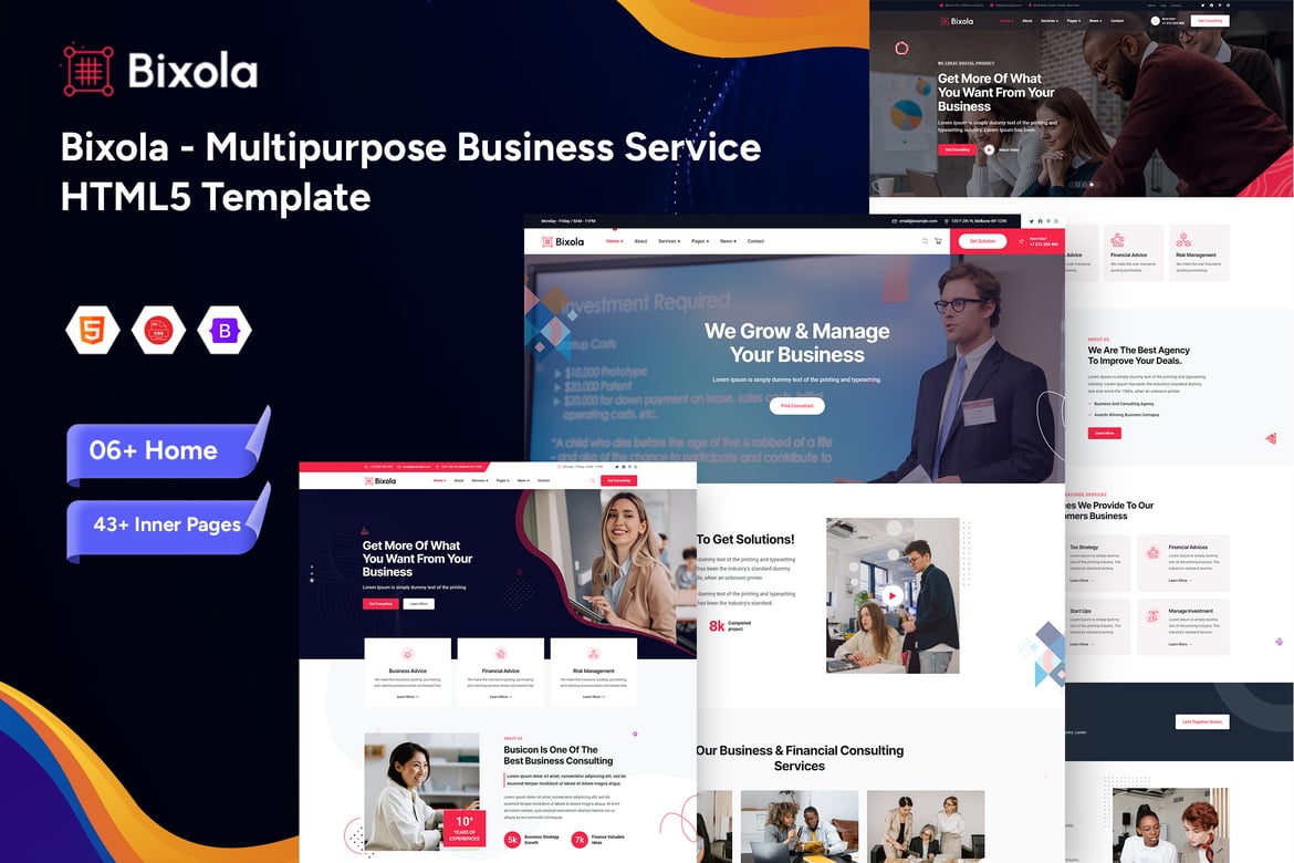 Bixola - Template HTML5 Layanan Bisnis yang Modern dan Responsif
